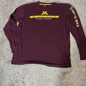 Minnesota Golden Gophers Shirt Mens Large Maroon NCAA College Long Sleeve Goldie